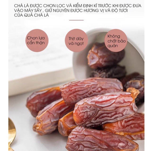 600g Chà là sấy không đường, Chà là sấy nhập khẩu vị ngọt thanh tự nhiên VitaFruit