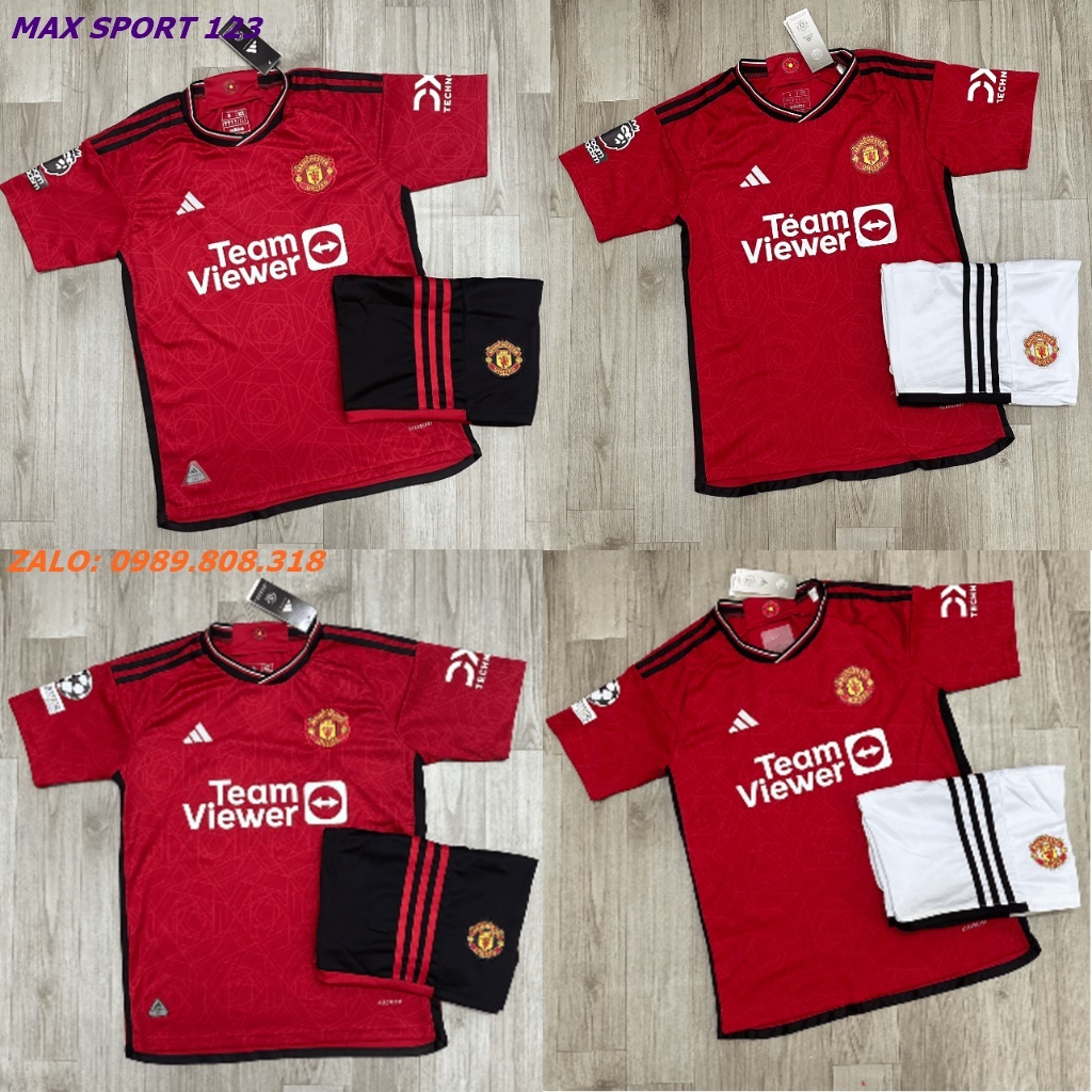 Áo Bóng Đá CLB Manchester - United, Áo Đá Banh Mu Sân Nhà 23/24 - Vải Polyester Gai Thái