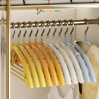 Móc Treo Quần Áo Cao Cấp Chống Trượt Hình Bán Nguyệt, Móc Quần Áo Inox Liền Mạch Bọc Nhựa Dày Dặn Phơi Quần Áo Ướt