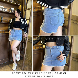 (3 Màu)Quần Short Giả Chân Váy Jean Bigsize Co Giãn Mạnh - LƯNG CAO TRÊN RỐN- Ảnh khách mặc Bigsize