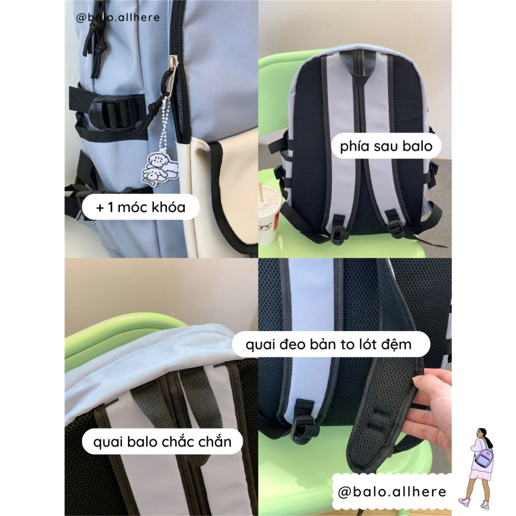 Balo Cặp Sách Đi Học Nam Nữ Lớn