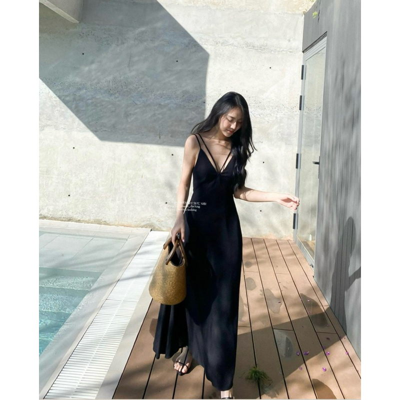 𝐉𝐨𝐥𝐢𝐞 𝐃𝐫𝐞𝐬𝐬 - Đầm 2 Dây Chéo Ngực Linen