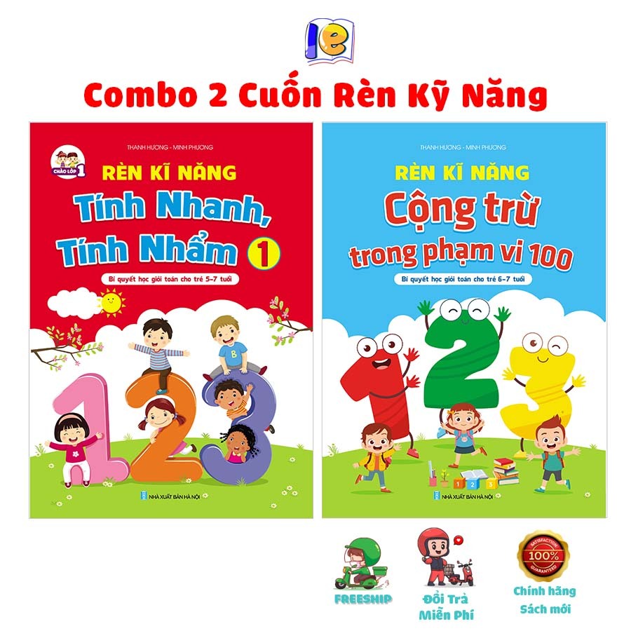 Sách - Combo 2 Cuốn Rèn Kỹ Năng - Tính Nhanh Tính Nhẩm Và Cộng Trừ Trong Phạm Vi 100
