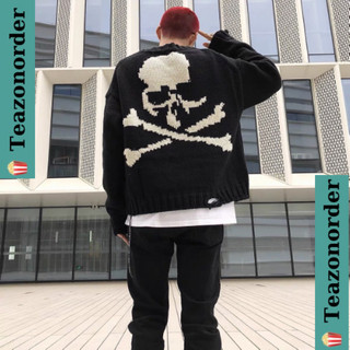 [ order] Áo sweater len rách nhẹ hoạ tiết xương siêu chiến phong cách đường phố hiphop dễ phối đồ.