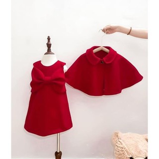 SÉT DẠ ĐỎ 2 CHI TIẾT ÁO CHOÀNG CHO BÉ