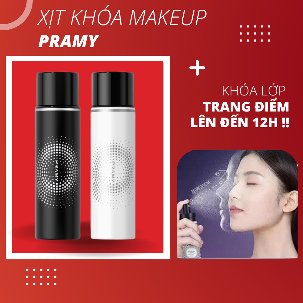 Xịt khóa makeup cố định lớp trang điểm PRAMY 100ml khóa nền kiềm dầu lâu trôi dưỡng ẩm tiện lợi