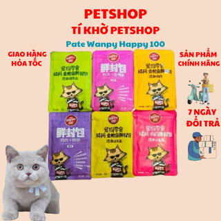 Pate Wanpy Happy 100 Gói 70gr cho mèo mọi lứa tuổi