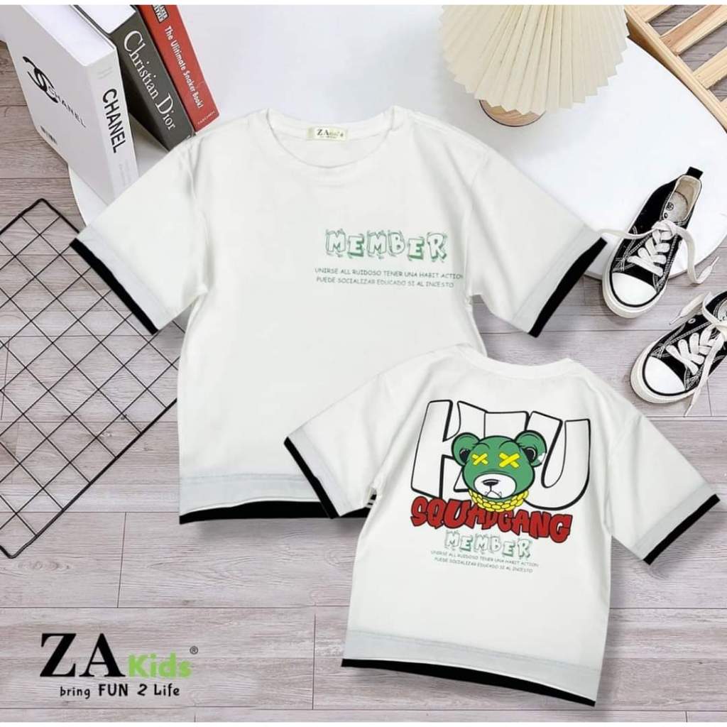 Áo Thun Bé Trai Ngắn Tay Zakids Tshirt Cộc Tay Cotton Từ  ZA02349A