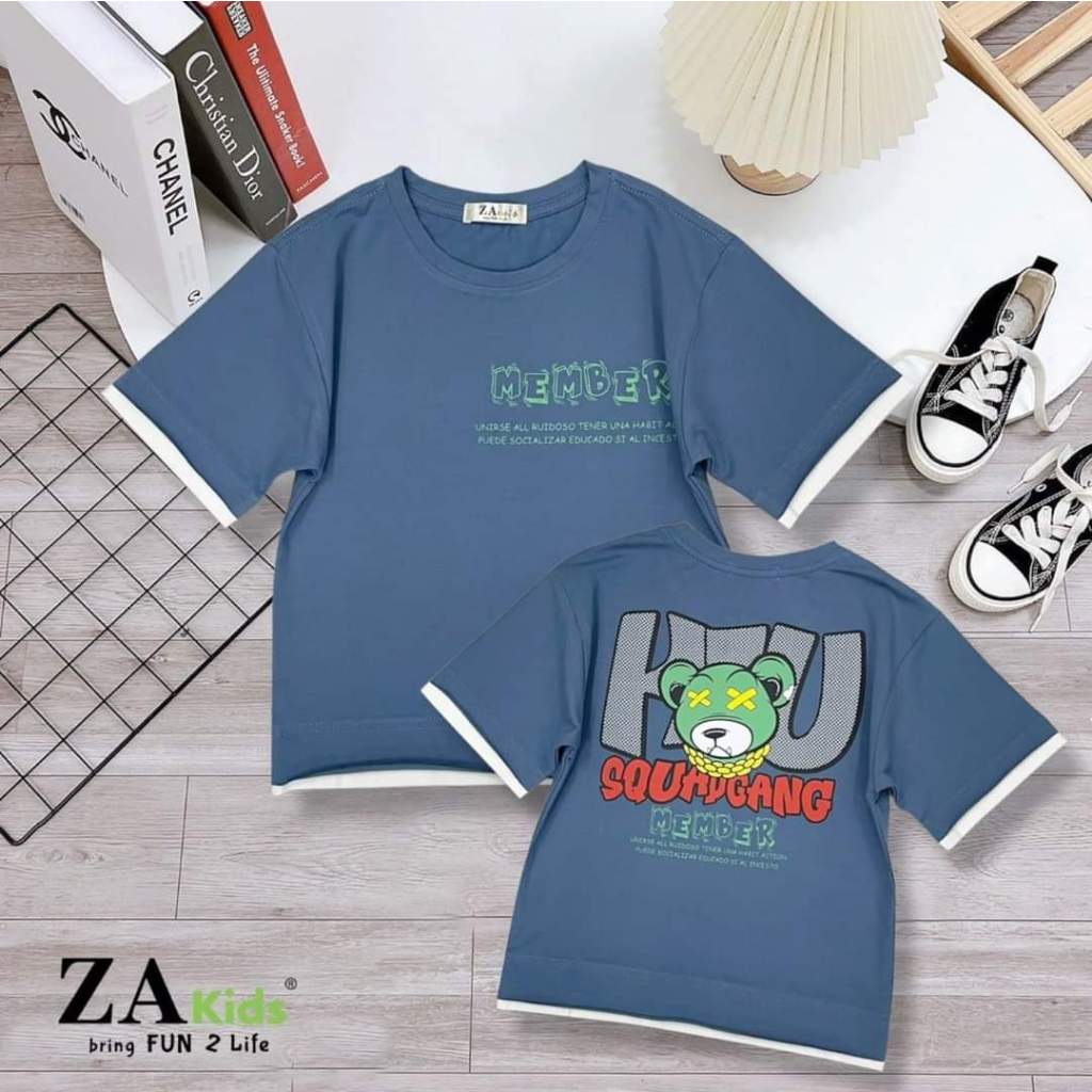 Áo Thun Bé Trai Ngắn Tay Zakids Tshirt Cộc Tay Cotton Từ  ZA02349A