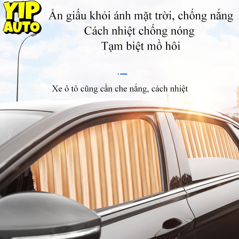 rèm vải che xe ô tô YIPAUTO bộ 4 rèm cửa cánh ô tô combo rèm xe hơi rèm vải cách nhiệt ô tô rèm che nắng gắn nam châm