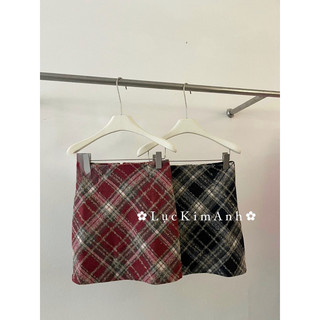 Chân váy dạ kẻ mẫu mới 🎄🔔 tone màu noel