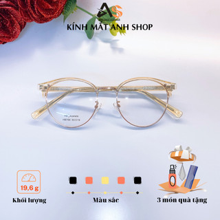 Gọng kính cận tròn to thời trang chất liệu hợp kim 706A
