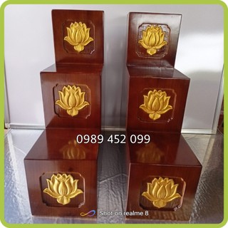 (Loại Đặc Biệt)Bục tam cấp dát vàng mặt hoa sen cao cấp