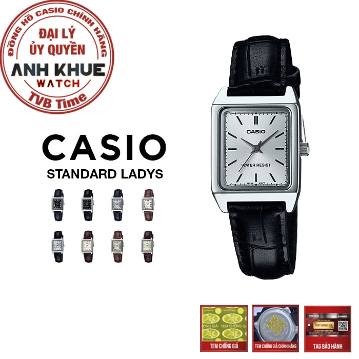 Đồng hồ nữ dây da Casio chính hãng LTP-V007 Series