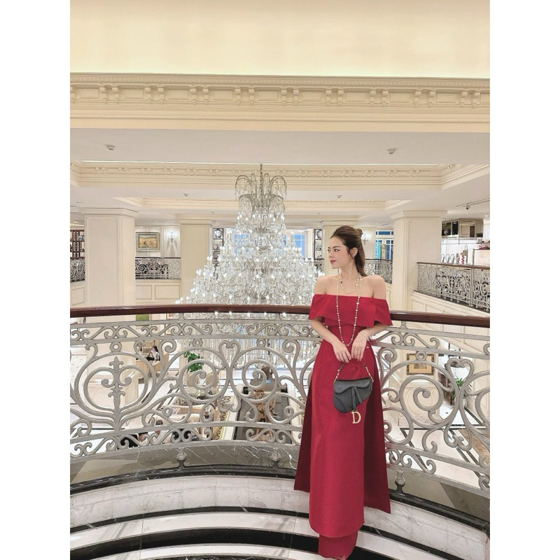 SÉT ÁO DÀI TAPTA ĐỎ BVAI |Kèm ảnh sàn thật💯