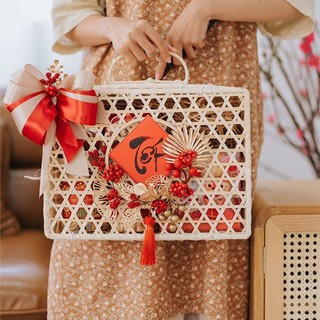 Giỏ Mây Tre Đan, Giỏ Đựng Quà Tết (K kèm phụ kiện)