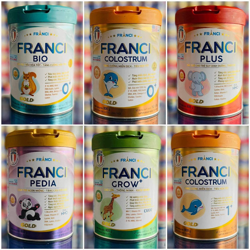 [COMBO 3 LON +QUÀ TẶNG ĐƯỢC CHỌN ] Sữa Bột Franci Colostrum/Bio/Pedia/Plus/Grow (800g)
