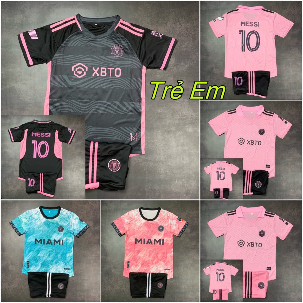 Quần Áo Bóng Đá Trẻ Em Inter Miami 2022/2023 - Chất Mè Có Lỗ Thoáng Khí