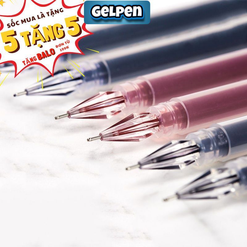 Bút bi gel Muji đầu kim cương ngòi 0.38mm đầu kim 3 màu đen đỏ xanh