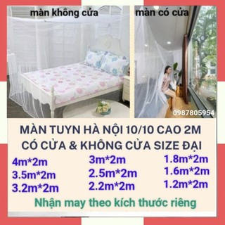 [RẺ CHƯA TỪNG CÓ ] Màn, Mùng Tuyn 10/10 Ghép 2 Giường Cỡ Lớn Cao 2m Có Cửa & Không Cửa, Màn Tuyn Chống Muỗi Size Đại
