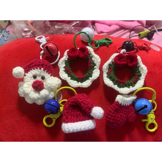 Móc khoá noel bằng len handmade