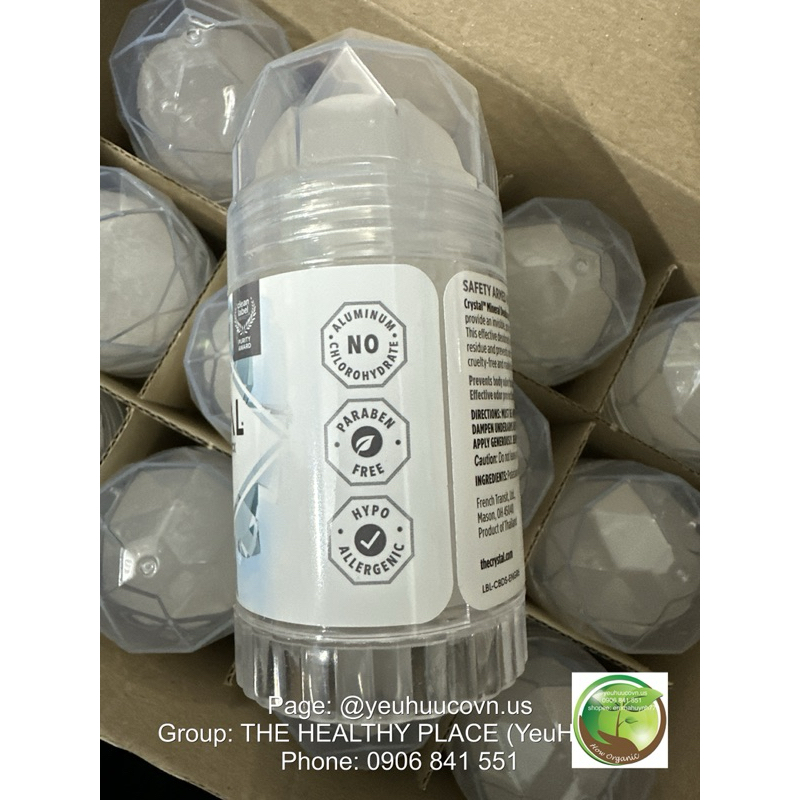 Lăn khử mùi đá khoáng - CRYSTAL MINERAL DEODORANT - 120g