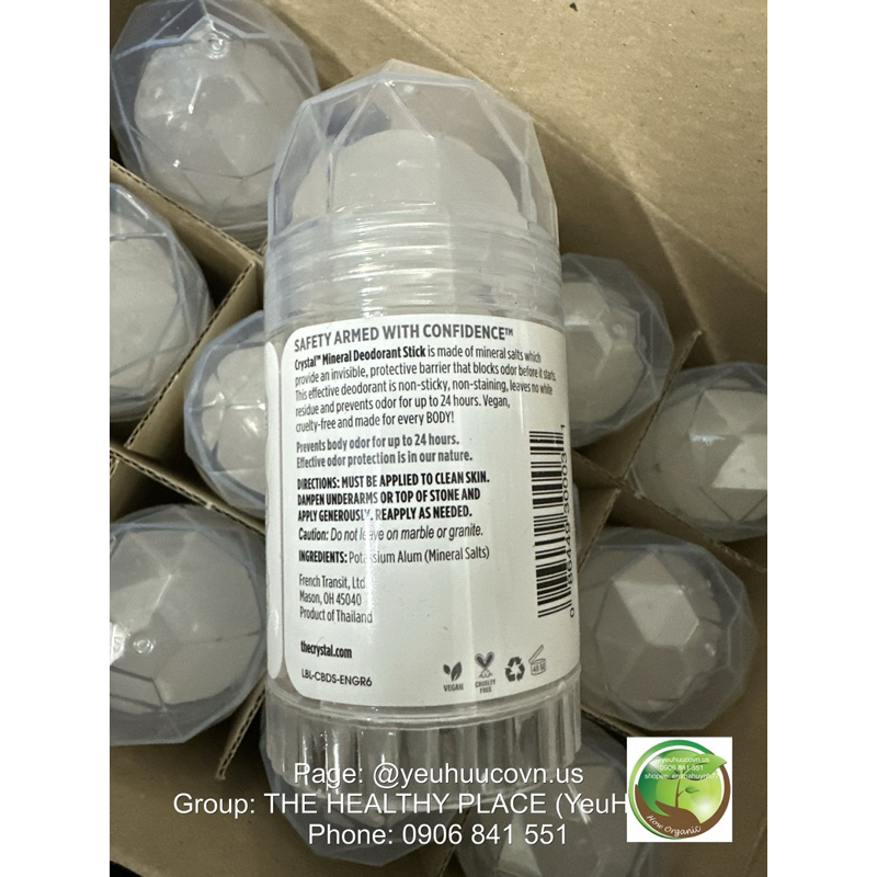 Lăn khử mùi đá khoáng - CRYSTAL MINERAL DEODORANT - 120g