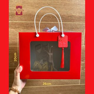 Combo 10 Hộp Giấy Đỏ Đựng Quà Tết, Đựng Bánh Mứt, Hũ Hạt, Làm Set Quà May Mắn Đựng 2 Hủ Nhựa 1,5 lít