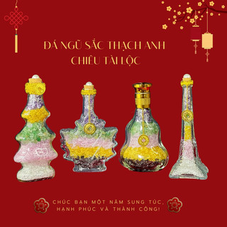 Hồ lô đá thạch anh phong thủy decor nhà cửa, đá thạch anh ngũ sắc chiêu tài lộc - bình an - may mắn cho gia chủ