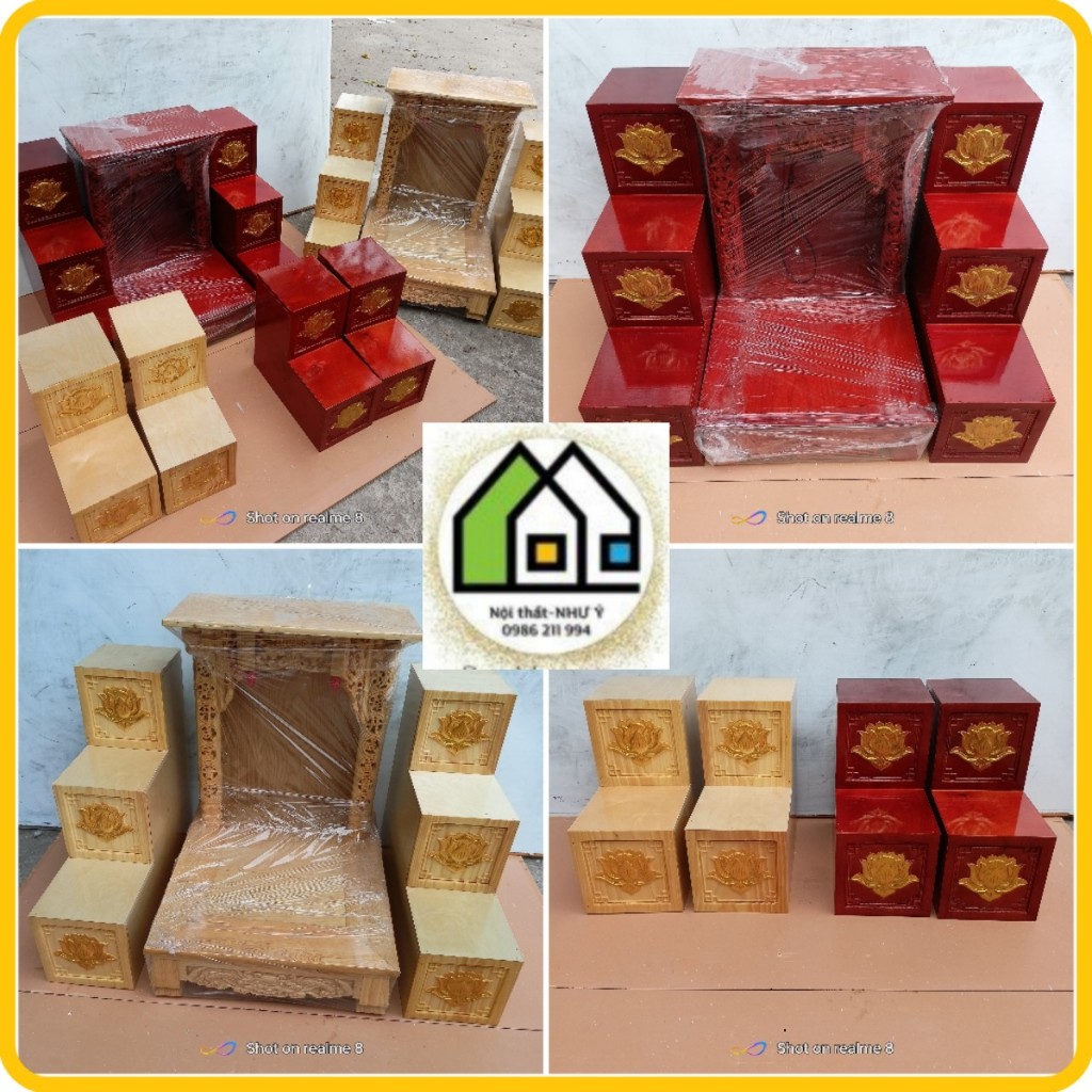 Bục Tam cấp Nhị cấp đặt cạnh ban thờ thần tài