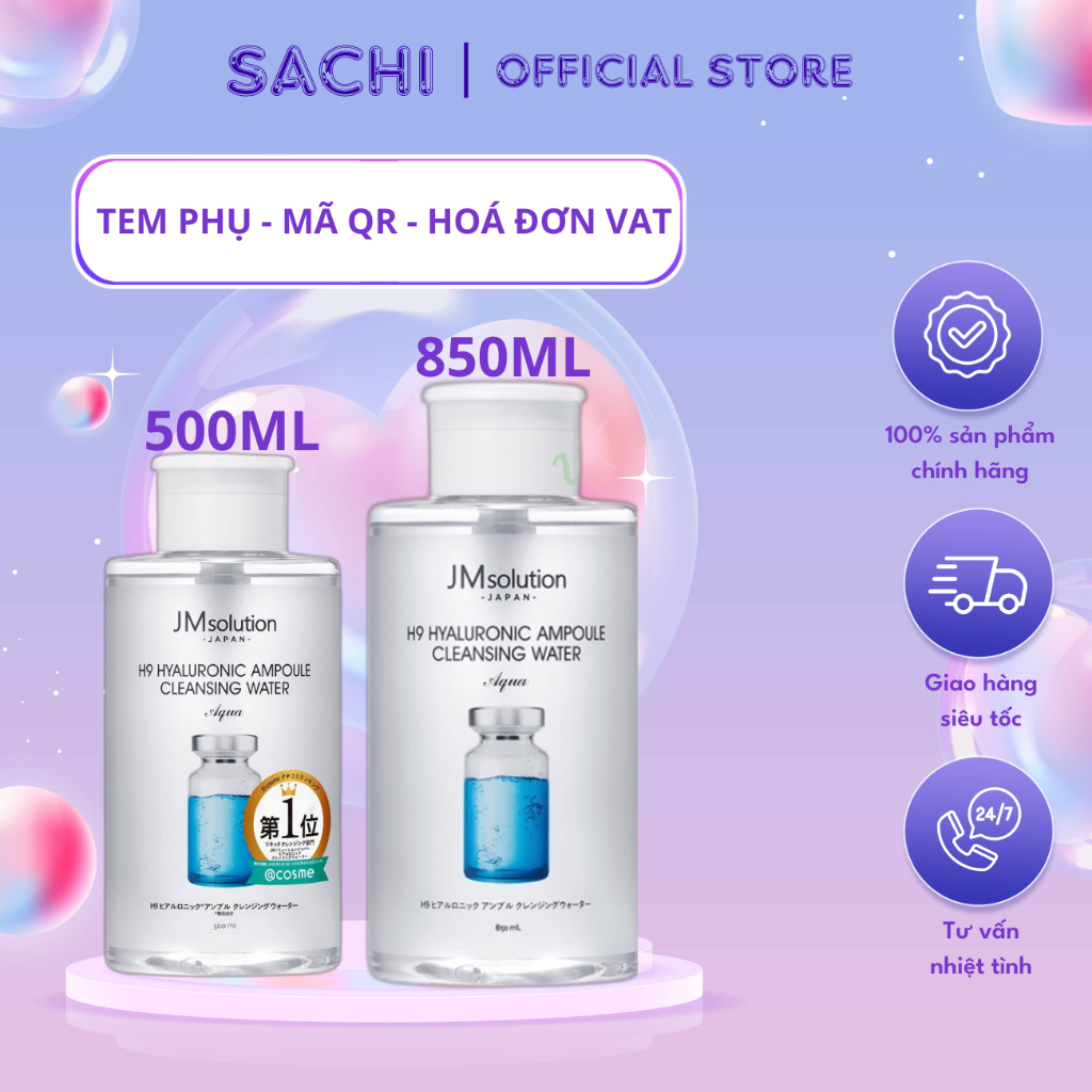 Nước Tẩy Trang Sạch Sâu Dịu Nhẹ Cấp Ẩm Jm Solution 500ml