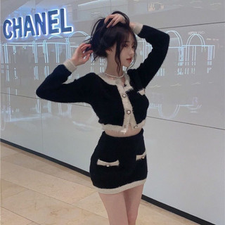 Set len lông 2 món qc , set áo + chân váy tiểu thư siêu hot