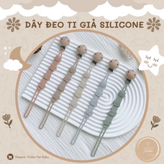 Dây Đeo Ti Giả, Gặm Nướu Bằng Silicone Và Gỗ Sồi Chống Rơi Cho Bé Tilobe For Baby