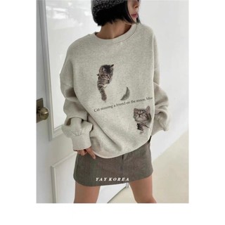 Áo sweater hình mèo dễ thương phong cách Hàn Quốc Chaiko Studio