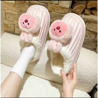 Dép Sục Lót Bông ( có thể tháo rời ) Đế Dày Thời Trang Mùa Đông 2023 Cho Nữ Hoạt Hình