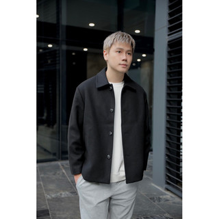 Áo khoác dạ nam dày dặn khuy cài dài tay trơn Button Up Wool Coat ET.TEE màu be đen freesize A2057