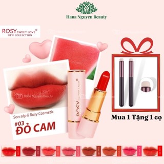Son thỏi không chì lâu trôi Rosy mẫu mới, dạng sáp, thỏi lâu trôi, lên màu chuẩn, mềm môi, giá rẻ, cam kết chính hãng