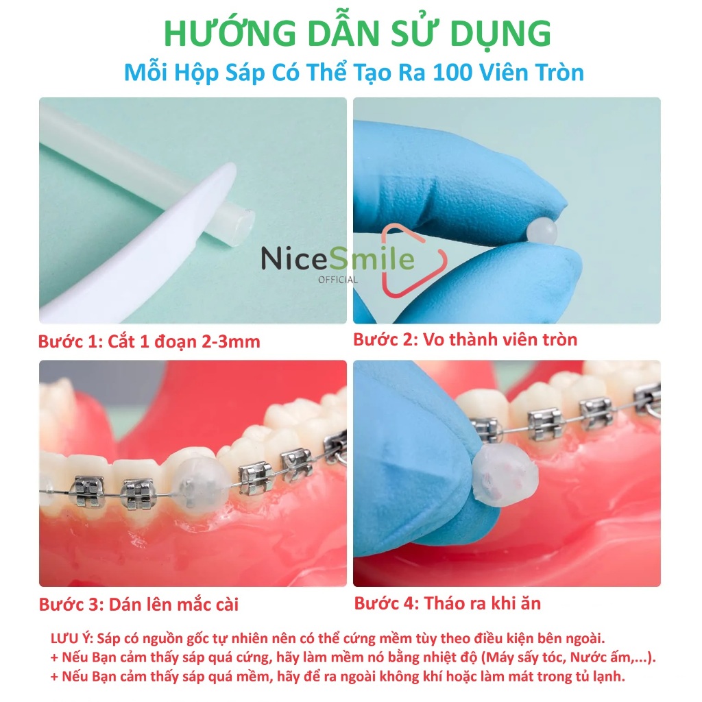 Sáp Chỉnh Nha Cho Người Niềng Răng, Sáp Giảm Đau Rát, Sáp Nha Khoa, Sáp Niềng Răng, Sáp Chỉnh Nha