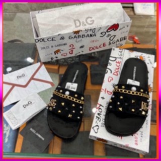 Dép lê nam DG đính đá - Dép lê nam quai cao su đính đá HotTren