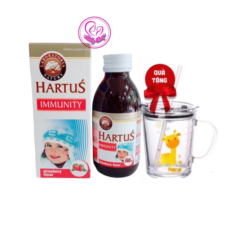 Siro tăng đề kháng Hartus Immunity chai 150ml - Tăng đề kháng, hỗ trợ miễn dịch khỏe, bảo về hô hấp bé