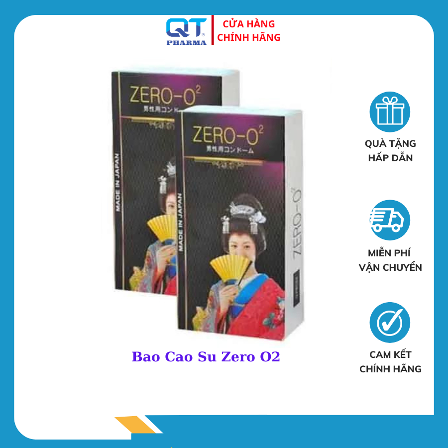 Bao Cao Su Siêu Mỏng Zero 02 (Hộp 12 cái) - BCS Giúp An Toàn Cho Người Sử Dụng Nhập Khẩu Nhật Bản, Trơn Mượt Mà