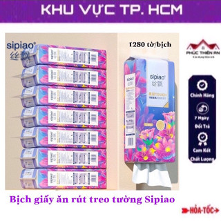 [ Chính hãng ] Bịch Khăn giấy ăn gấu trúc treo tường dạng rút Sipiao - 1280 tờ/bịch