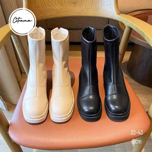 GIÀY BỐT SIZE NHỎ 32 32 DÁNG LỠ KÉO KHÓA SAU HÀNG QUẢNG CHÂU CAO 8CM