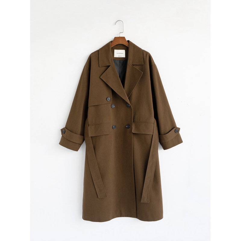 Áo khoác trench coat belted dáng dài MADELEN