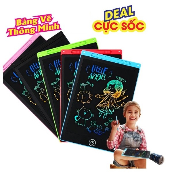 Bảng viết thông minh, bảng vẽ điện tử tự xóa nhiều kích thước từ 8.5 đến 16 inch cho bé