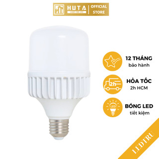 Bóng đèn led trụ huta đuôi e27, tiết kiệm điện, chống nước, ánh sáng trắng/vàng, công suất 20w/30w, chiếu sáng ngoài trờ