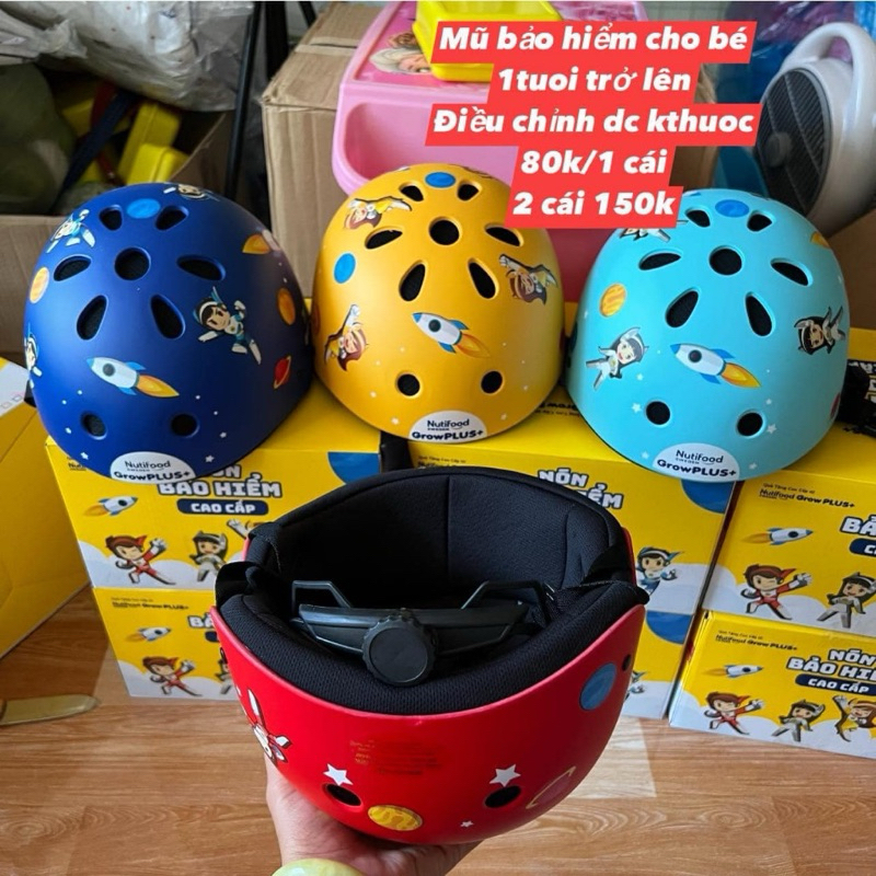 Mũ bảo hiểm đi xe máy cho bé chính hãng/ Mũ bảo hiểm cao cấp cho bé KM Nutifood
