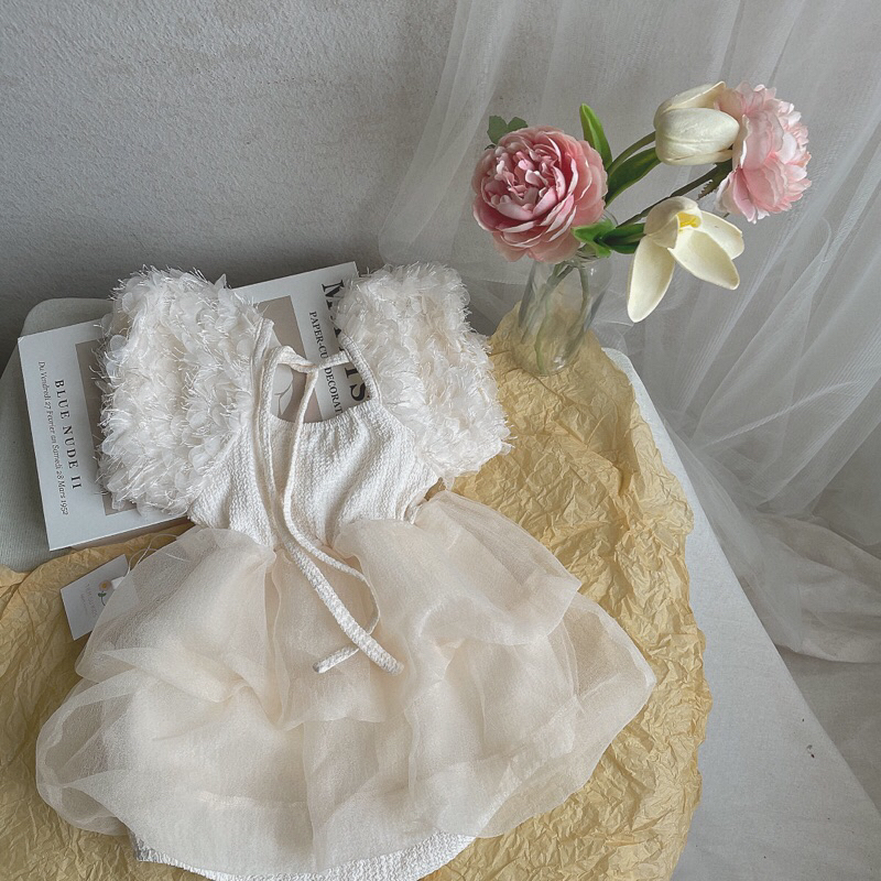 Suit váy bồng voan mềm liền thân em bé 5-15kg