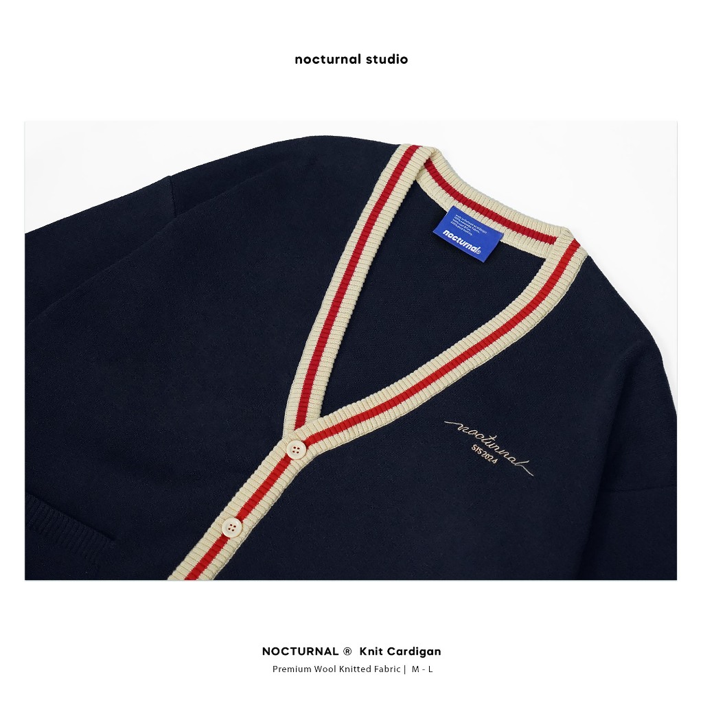 Áo Cardigan Len Dệt Kim NOCTURNAL Signature Unisex Local Brand Cao Cấp