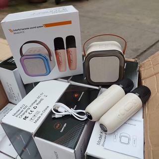 Loa Bluetooth kèm mic karaoke có đèn led